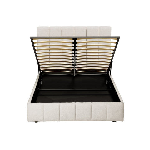 Artiss Bed Frame Queen Size Beige TETTE Chez Guru