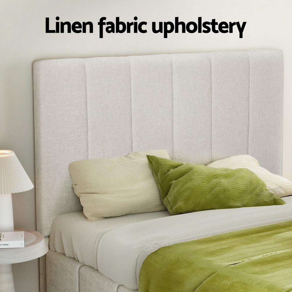 Artiss Bed Frame Queen Size Beige TETTE Chez Guru
