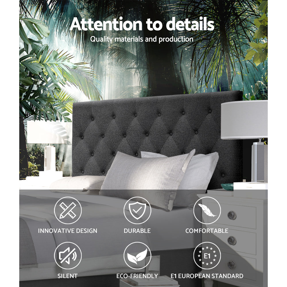 Artiss Bed Head Headboard Double Size Fabric - CAPPI Charcoal Chez Guru