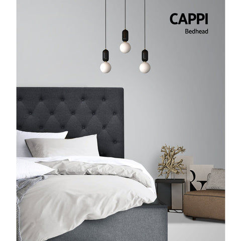 Artiss Bed Head Headboard Double Size Fabric - CAPPI Charcoal Chez Guru