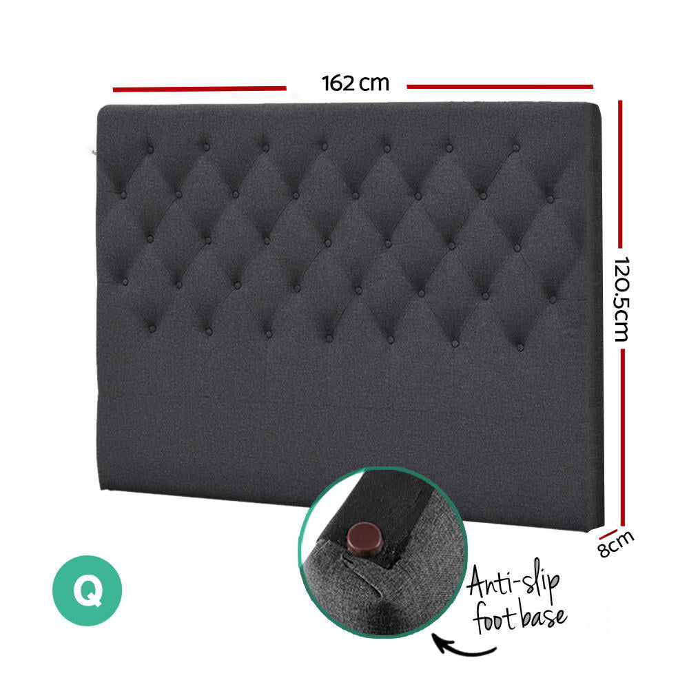 Artiss Bed Head Headboard Queen Size Fabric - CAPPI Charcoal Chez Guru