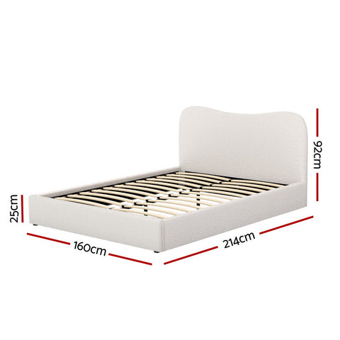 Artiss Bed Frame Queen Size Boucle DARA Chez Guru