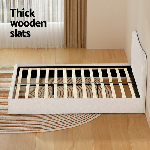 Artiss Bed Frame Queen Size Boucle DARA Chez Guru