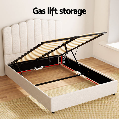 Artiss Bed Frame Double Size Boucle FION Chez Guru