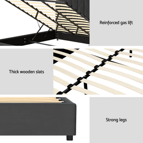 Artiss Bed Frame King Size Velvet Grey FION Chez Guru