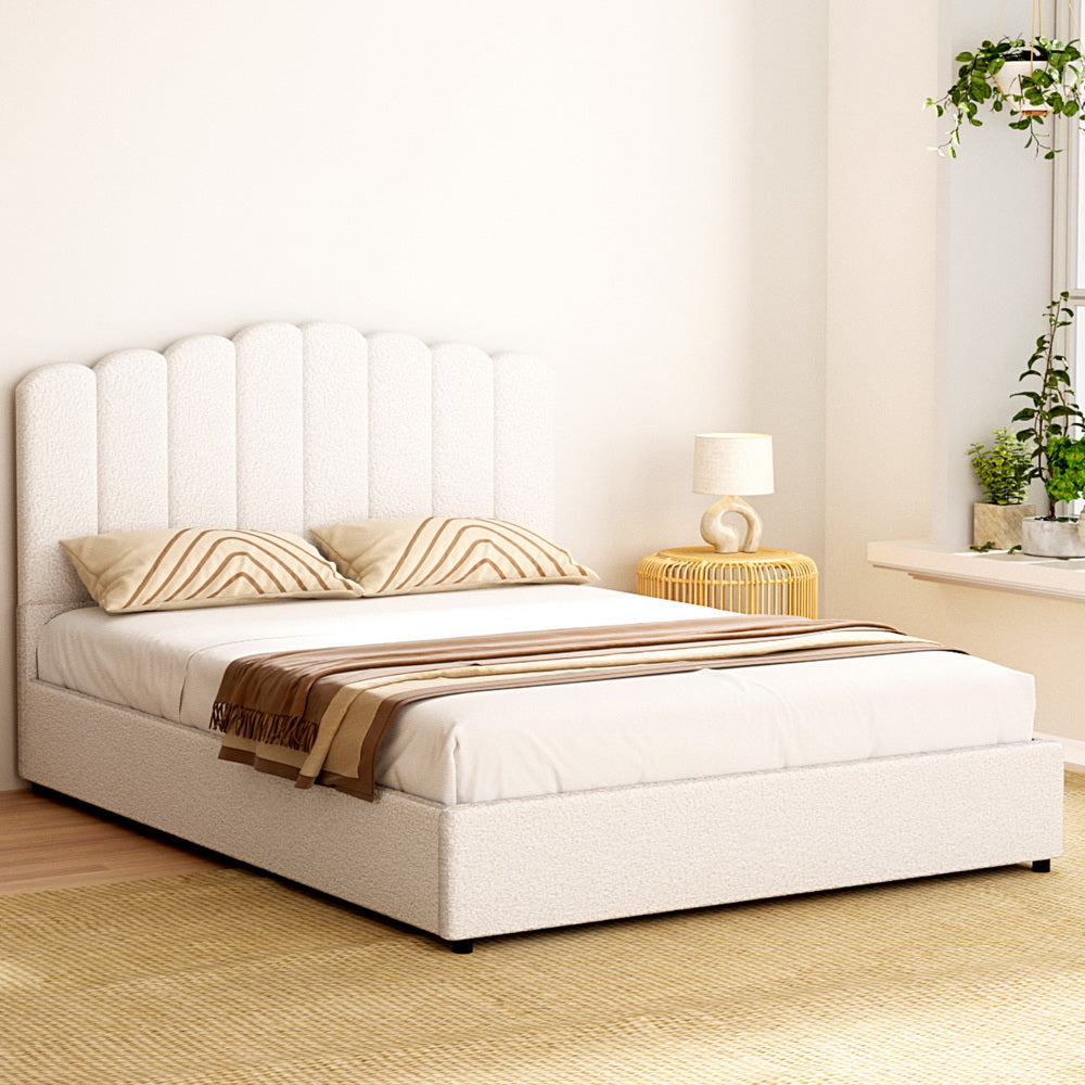 Artiss Bed Frame Queen Size Boucle FION Chez Guru