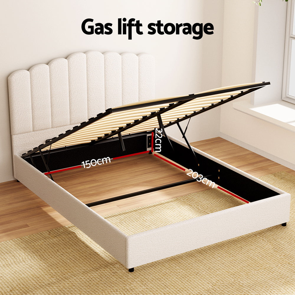 Artiss Bed Frame Queen Size Boucle FION Chez Guru