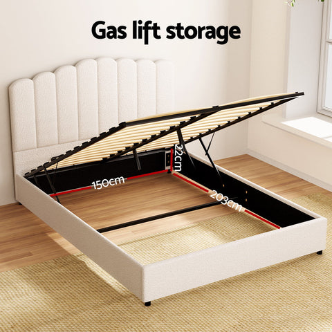 Artiss Bed Frame Queen Size Boucle FION Chez Guru