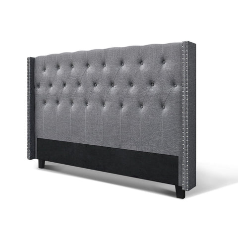 Artiss Bed Head Headboard King Size Fabric - LUCA Grey Chez Guru