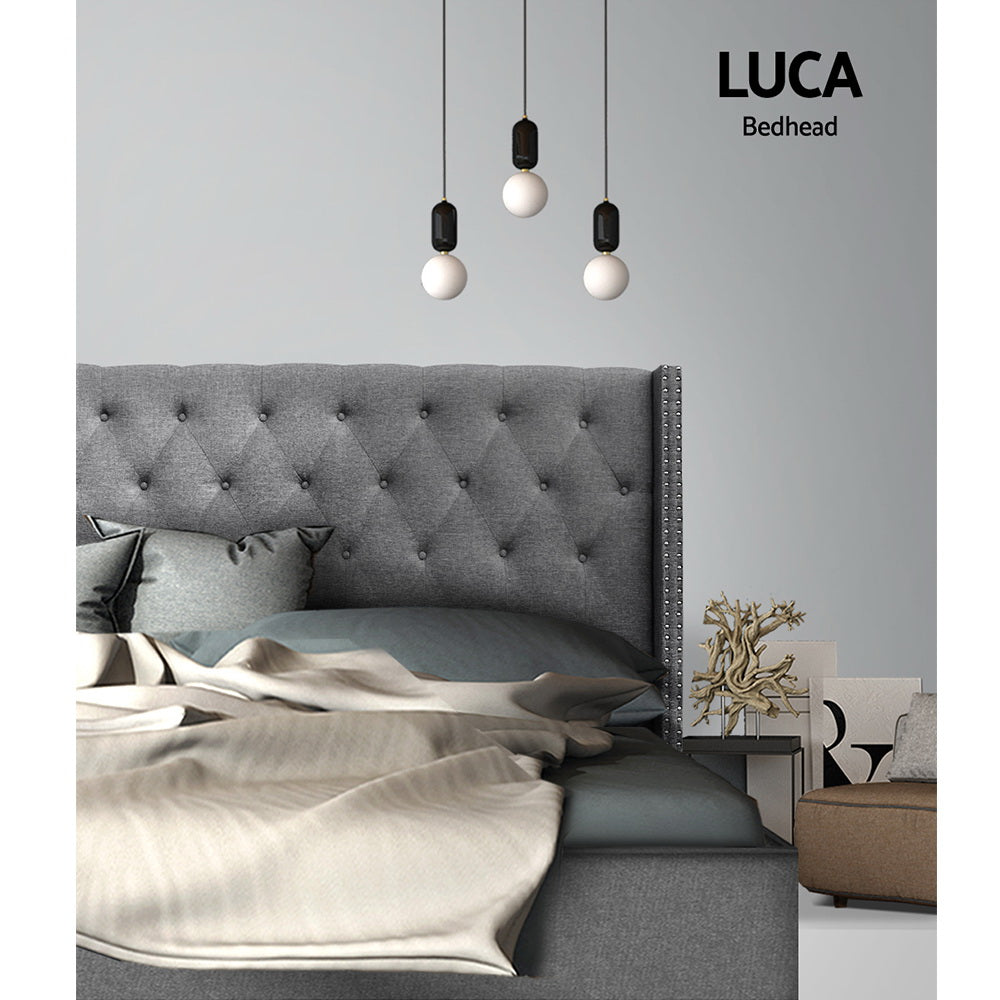 Artiss Bed Head Headboard King Size Fabric - LUCA Grey Chez Guru