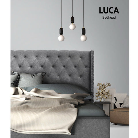 Artiss Bed Head Headboard King Size Fabric - LUCA Grey Chez Guru