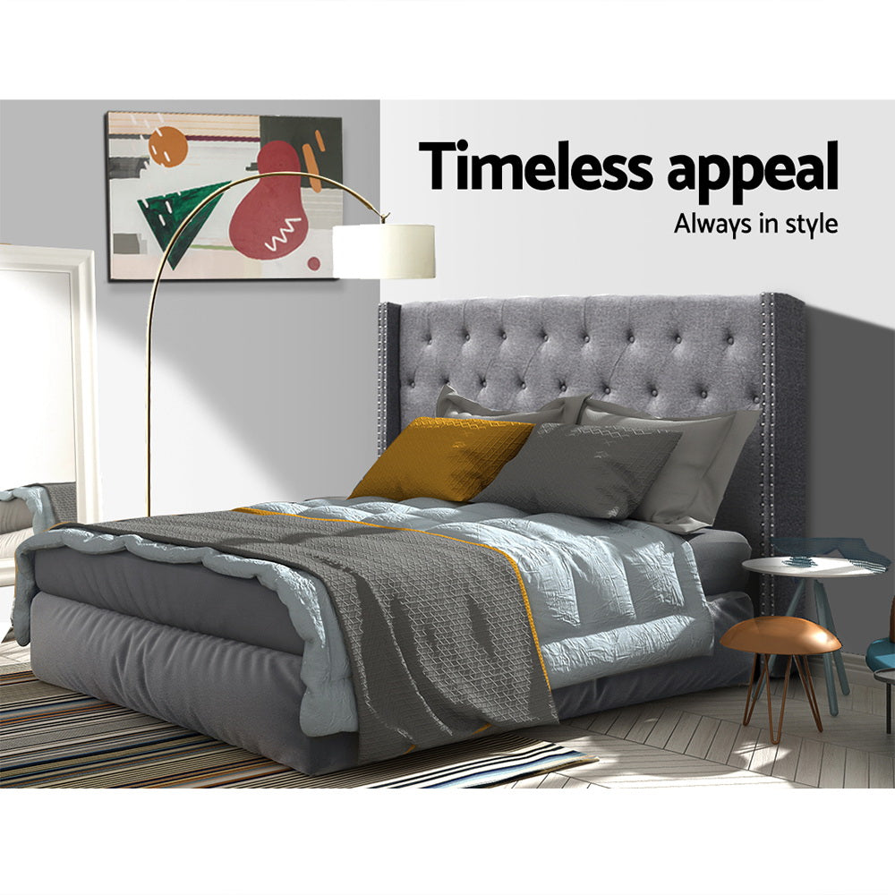 Artiss Bed Head Headboard King Size Fabric - LUCA Grey Chez Guru