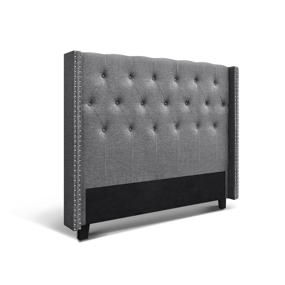 Artiss Bed Head Headboard Queen Size Fabric - LUCA Grey Chez Guru