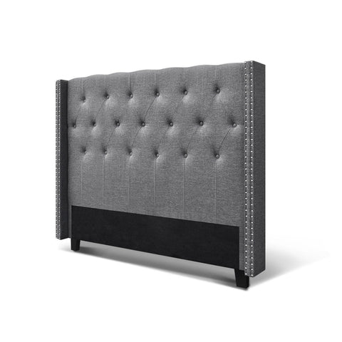 Artiss Bed Head Headboard Queen Size Fabric - LUCA Grey Chez Guru