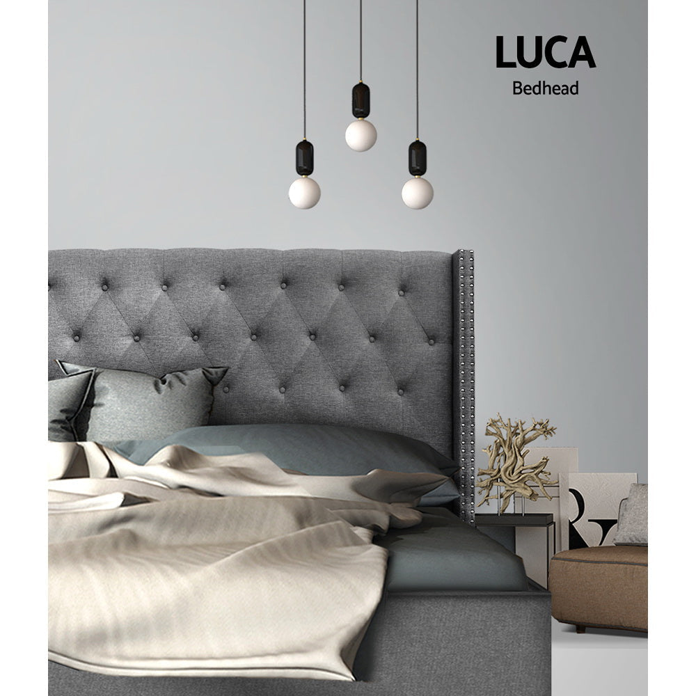 Artiss Bed Head Headboard Queen Size Fabric - LUCA Grey Chez Guru