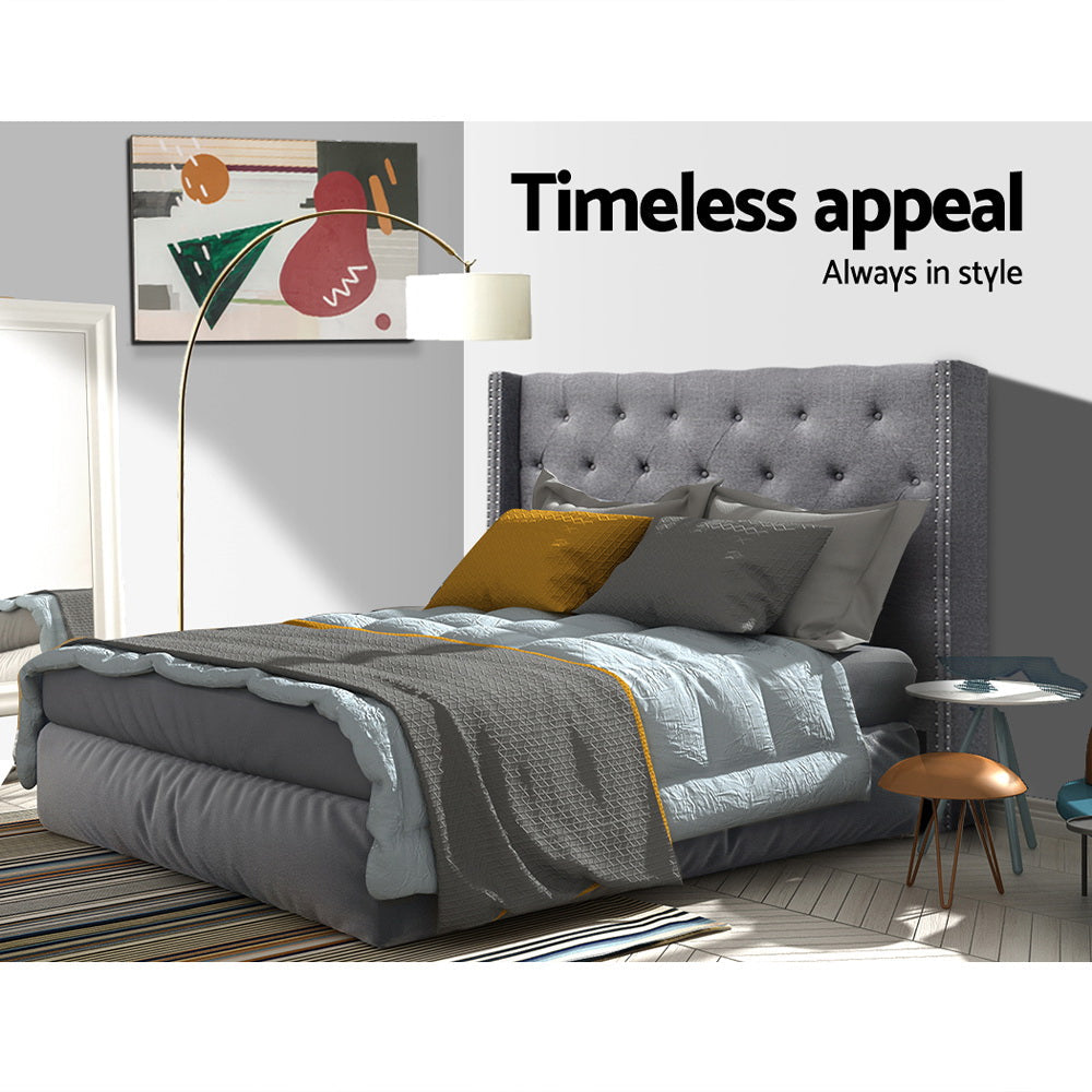 Artiss Bed Head Headboard Queen Size Fabric - LUCA Grey Chez Guru