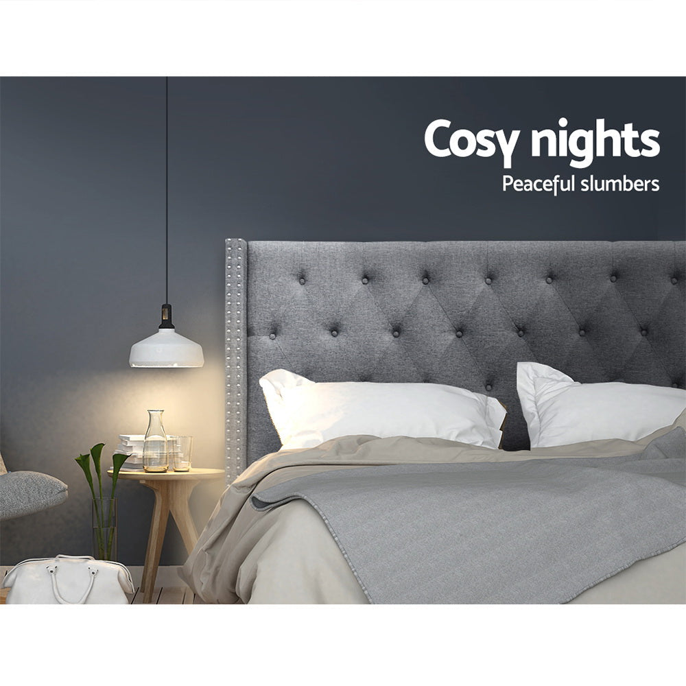 Artiss Bed Head Headboard Queen Size Fabric - LUCA Grey Chez Guru