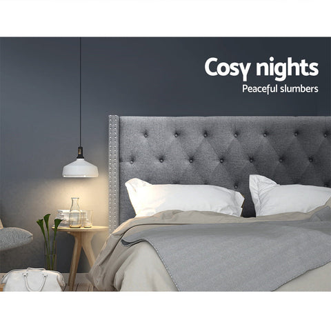 Artiss Bed Head Headboard Queen Size Fabric - LUCA Grey Chez Guru
