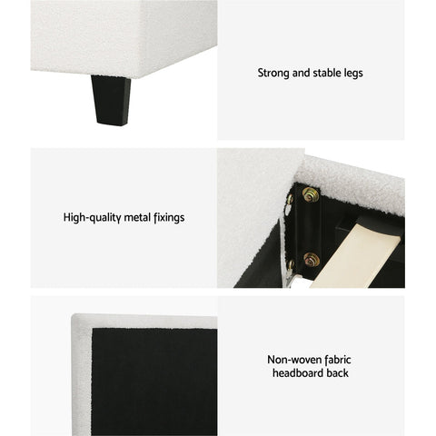 Artiss Bed Frame Double Size Boucle NEO Chez Guru