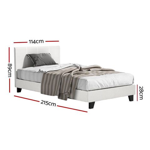 Artiss Bed Frame King Single Size Boucle NEO Chez Guru