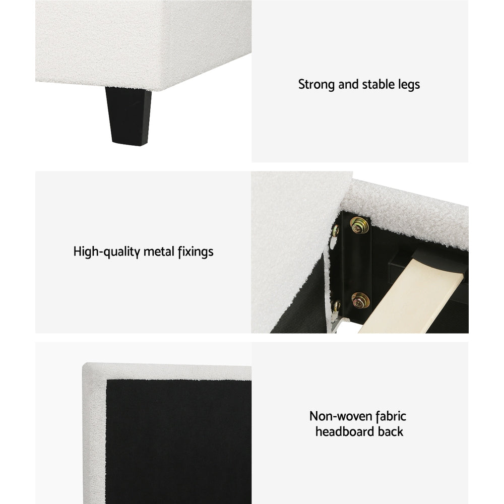 Artiss Bed Frame King Single Size Boucle NEO Chez Guru