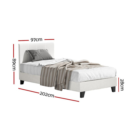 Artiss Bed Frame Single Size Boucle NEO Chez Guru