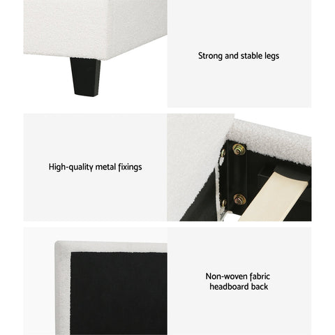 Artiss Bed Frame Single Size Boucle NEO Chez Guru