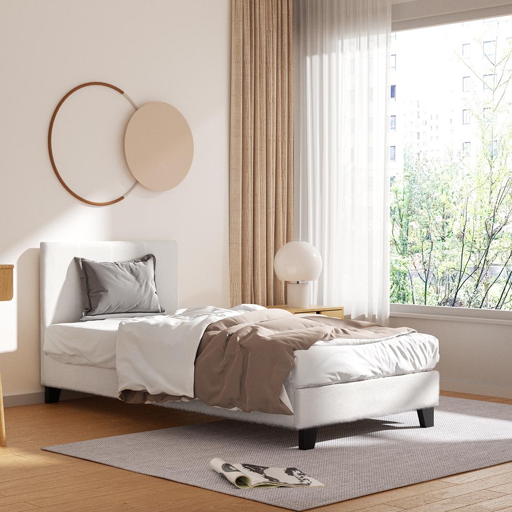 Artiss Bed Frame Single Size Boucle NEO Chez Guru