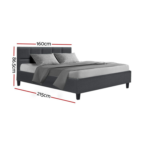 Artiss Bed Frame Queen Size Charcoal TINO Chez Guru