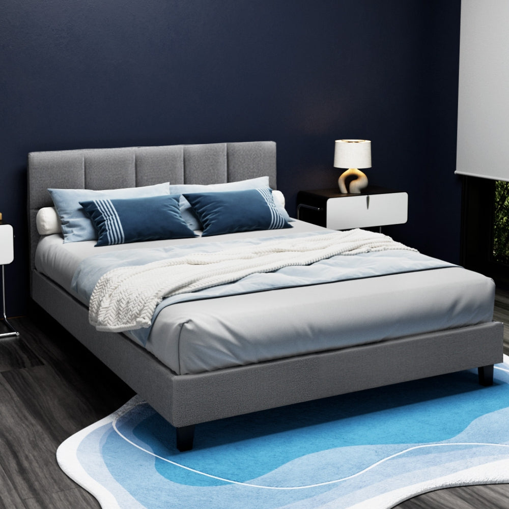 Artiss Bed Frame Queen Size Grey TINO Chez Guru