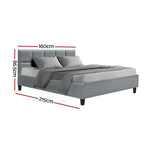 Artiss Bed Frame Queen Size Grey TINO Chez Guru