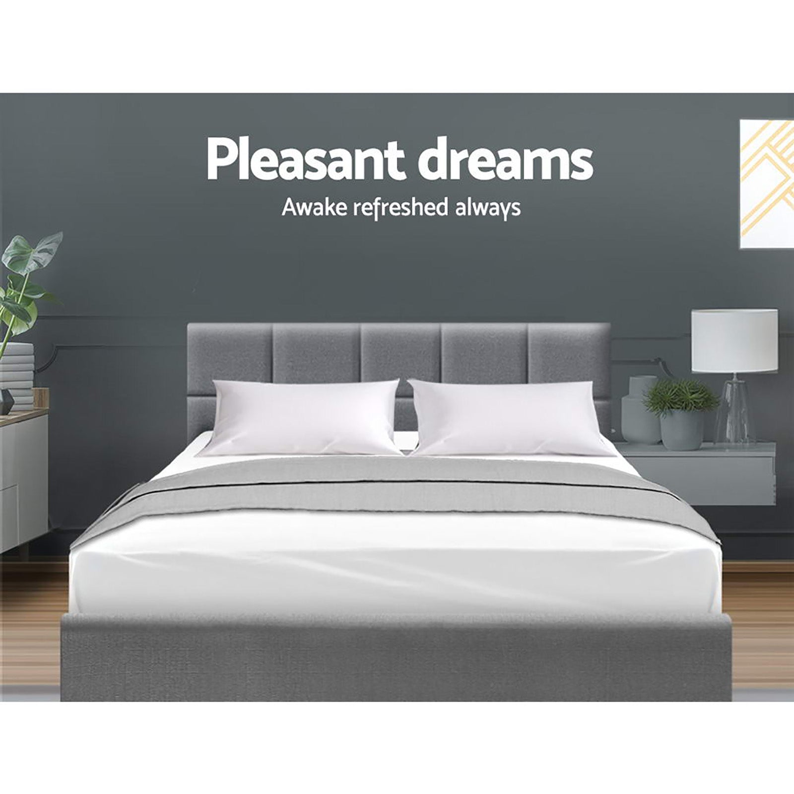 Artiss Bed Frame Queen Size Grey TINO Chez Guru
