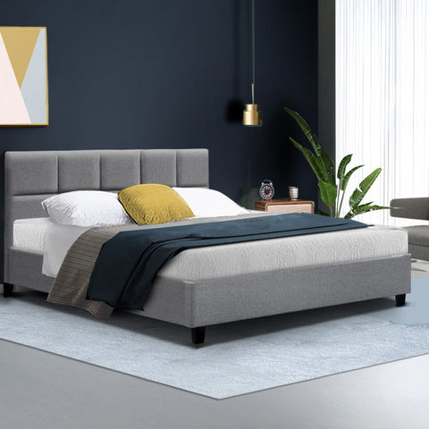 Artiss Bed Frame Queen Size Grey TINO Chez Guru