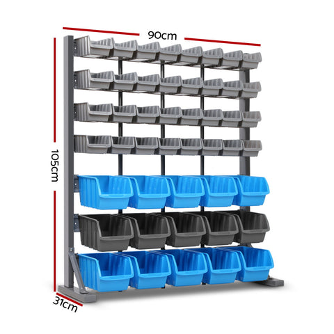 Giantz 47 Storage Bin Rack Free Stand Steel Stand Chez Guru