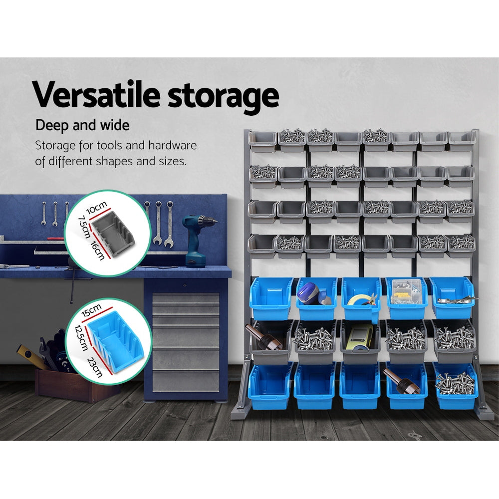 Giantz 47 Storage Bin Rack Free Stand Steel Stand Chez Guru