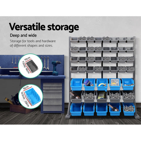 Giantz 47 Storage Bin Rack Free Stand Steel Stand Chez Guru