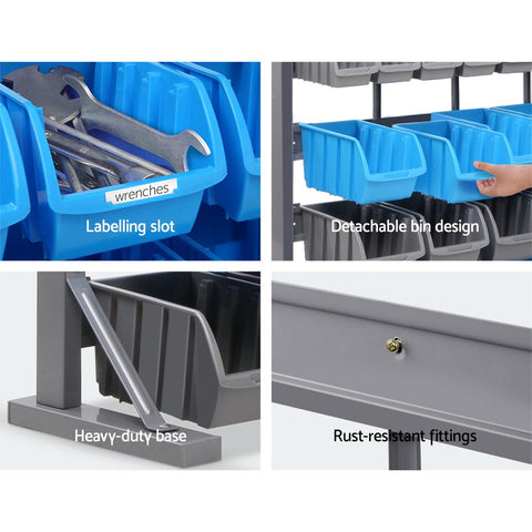 Giantz 47 Storage Bin Rack Free Stand Steel Stand Chez Guru