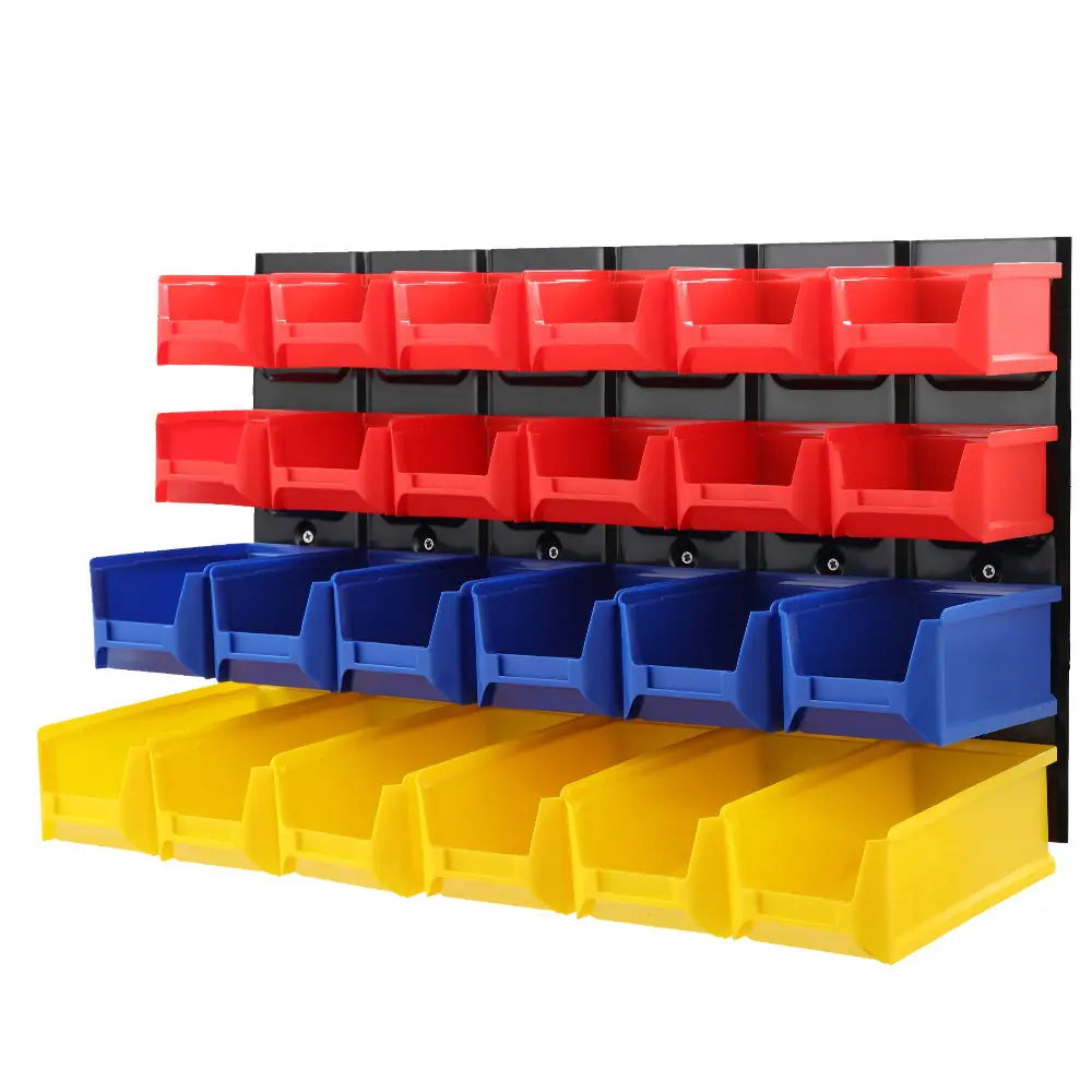 Giantz 24 Storage Bin Rack Wall Mounted Chez Guru
