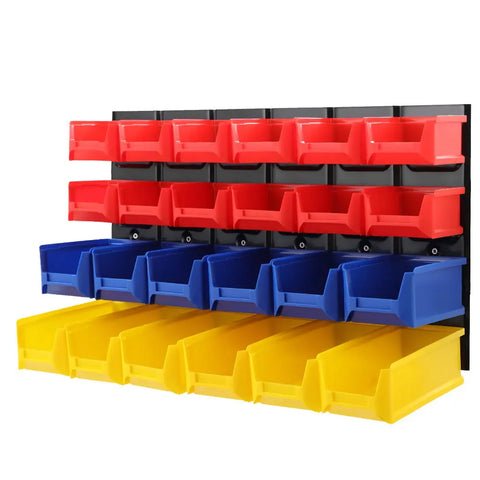 Giantz 24 Storage Bin Rack Wall Mounted Chez Guru