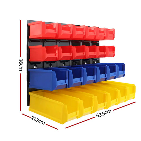 Giantz 24 Storage Bin Rack Wall Mounted Chez Guru