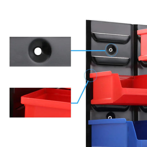 Giantz 24 Storage Bin Rack Wall Mounted Chez Guru