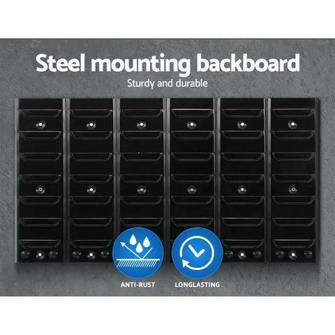 Giantz 24 Storage Bin Rack Wall Mounted Chez Guru