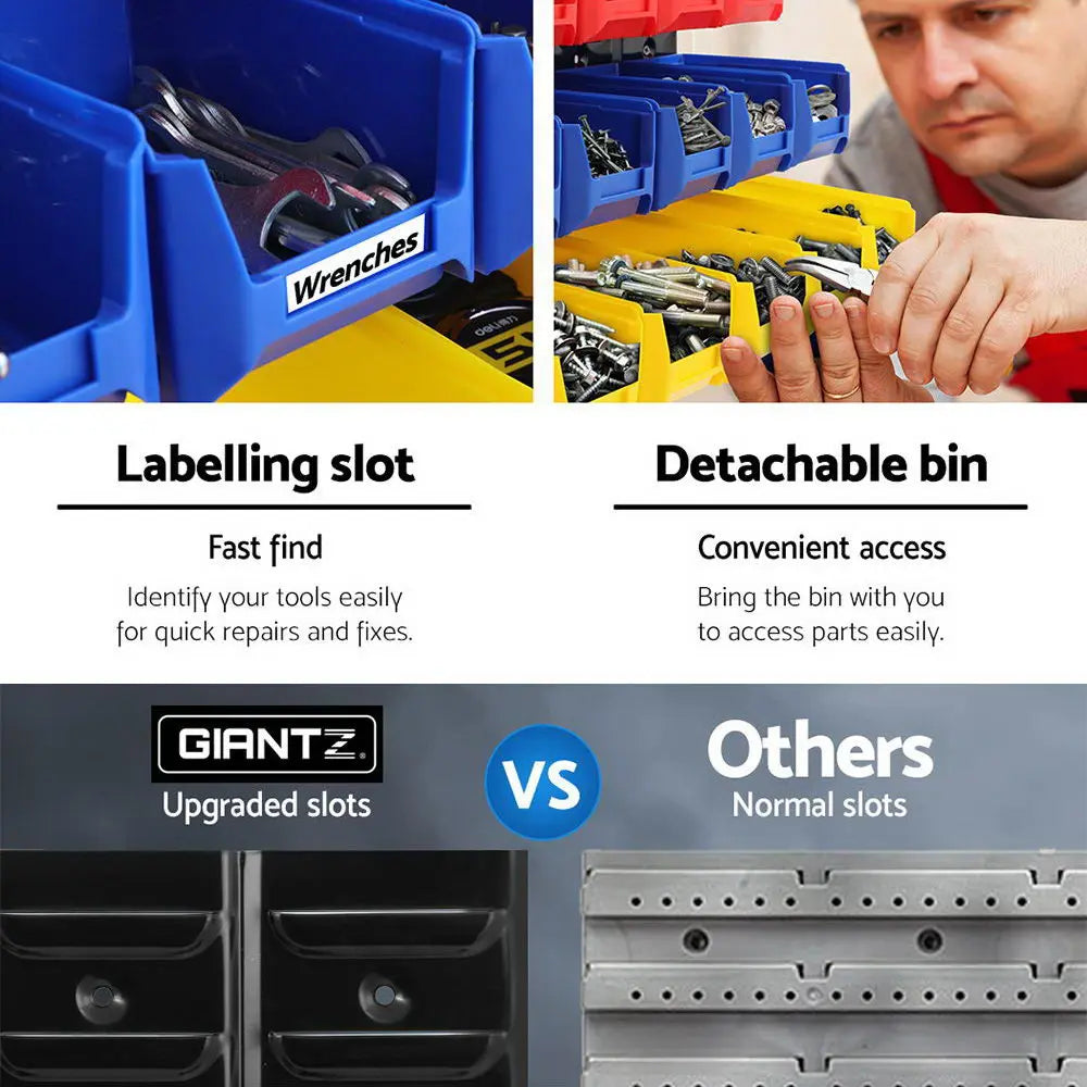 Giantz 24 Storage Bin Rack Wall Mounted Chez Guru