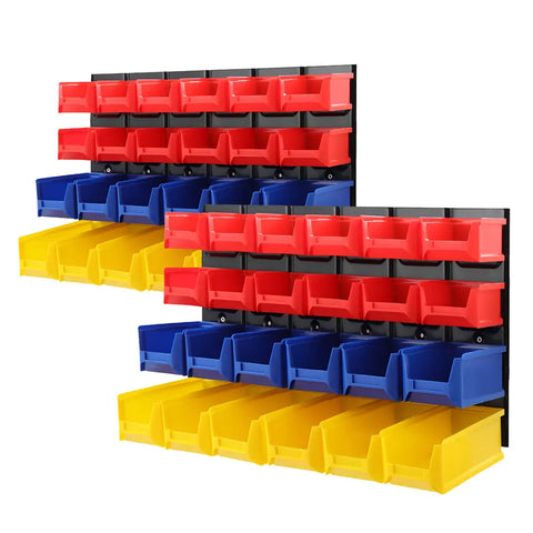 Giantz 48 Storage Bin Rack Wall Mounted Peg Board Chez Guru