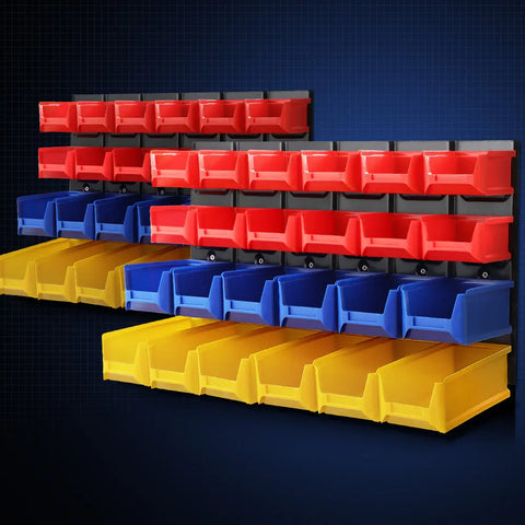 Giantz 48 Storage Bin Rack Wall Mounted Peg Board Chez Guru