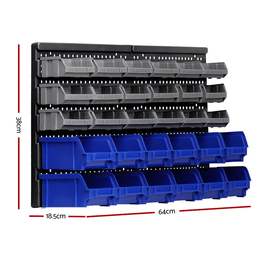 Giantz 60 Storage Bin Rack Wall Mounted Chez Guru