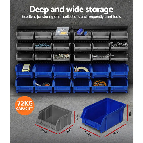 Giantz 60 Storage Bin Rack Wall Mounted Chez Guru