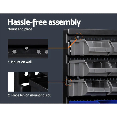 Giantz 60 Storage Bin Rack Wall Mounted Chez Guru
