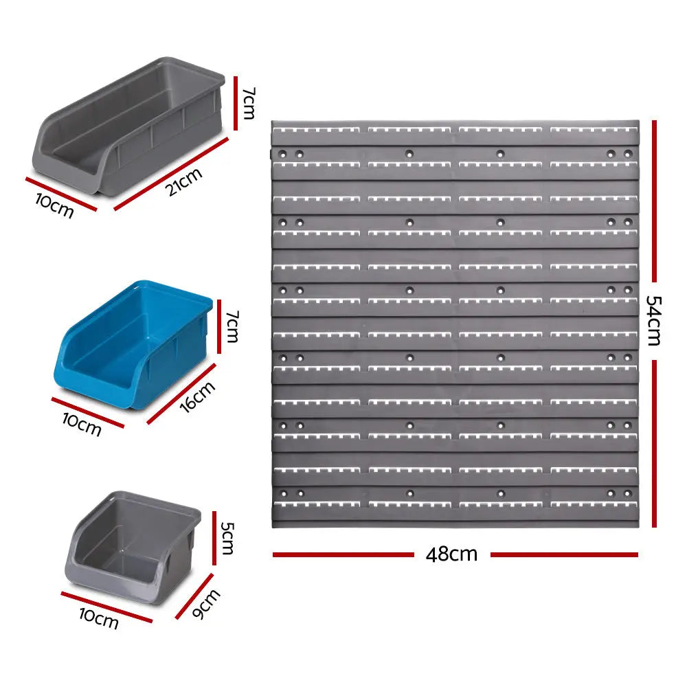Giantz 48 Storage Bin Rack Wall Mounted Steel Board Chez Guru