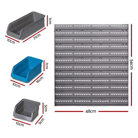Giantz 48 Storage Bin Rack Wall Mounted Steel Board Chez Guru